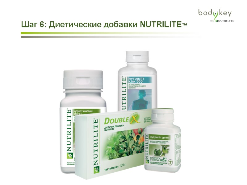 Шаг 6: Диетические добавки NUTRILITE™